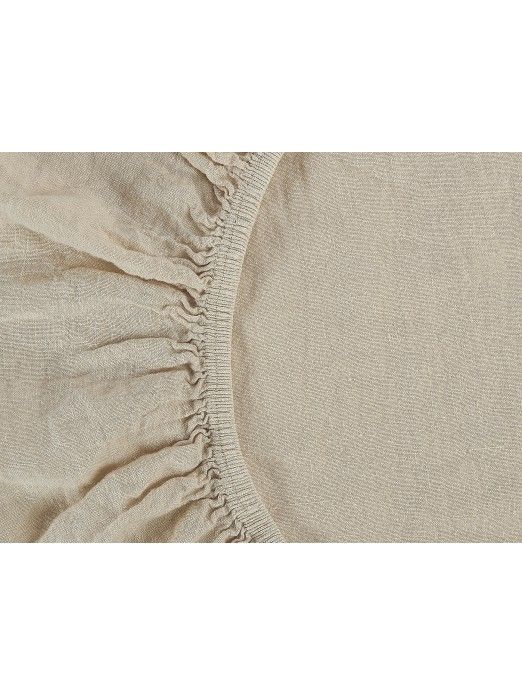 Linen Fitted Sheet in Bone Color