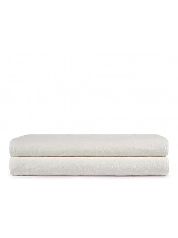 Linen Fitted Sheet in Creamy White Color