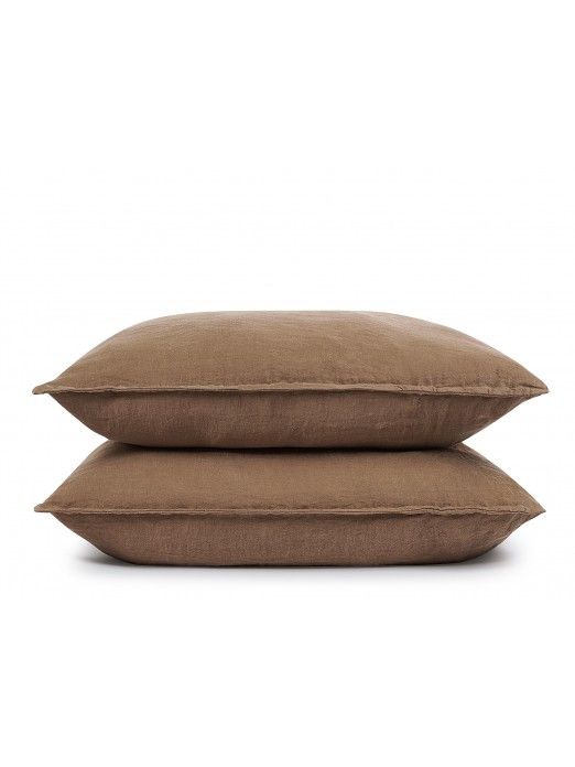  Linen  Cushion Cover Set in Brick Color