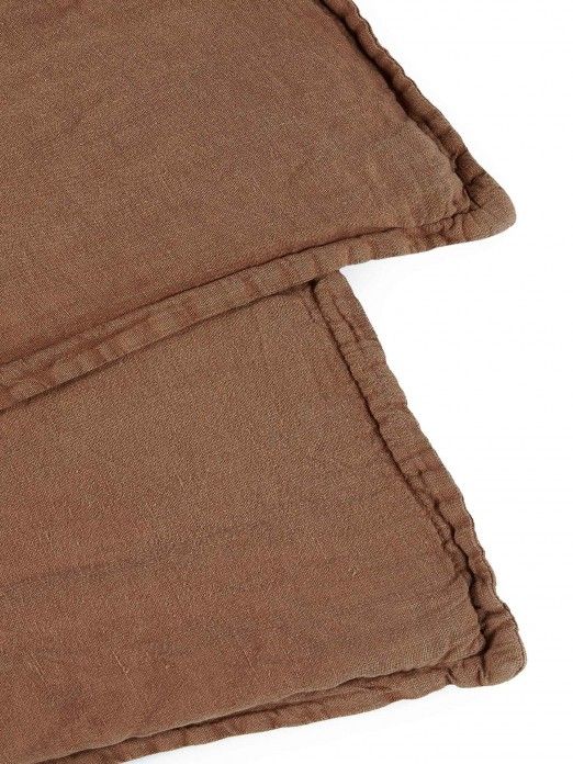 Linen Duvet Cover in Brick Color