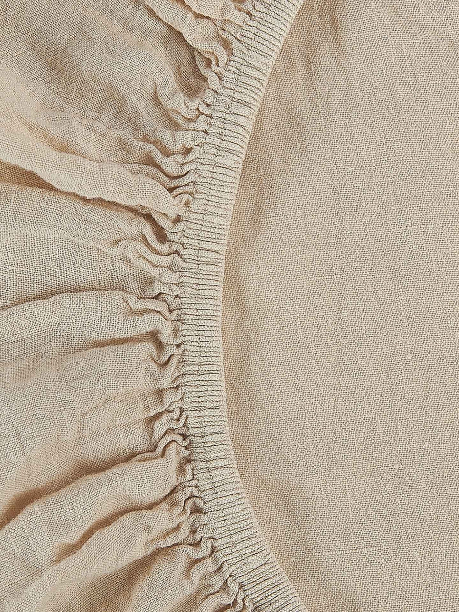 Sábana Ajustable de Lino Color Beige