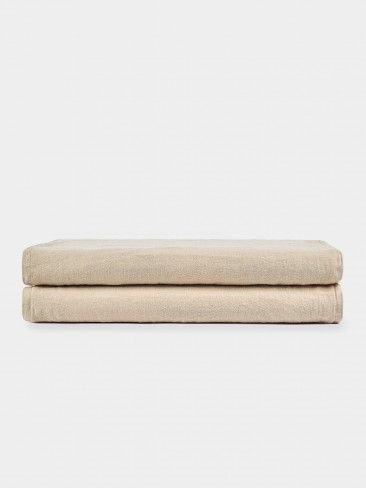 Linen Fitted Sheet in Bone Color
