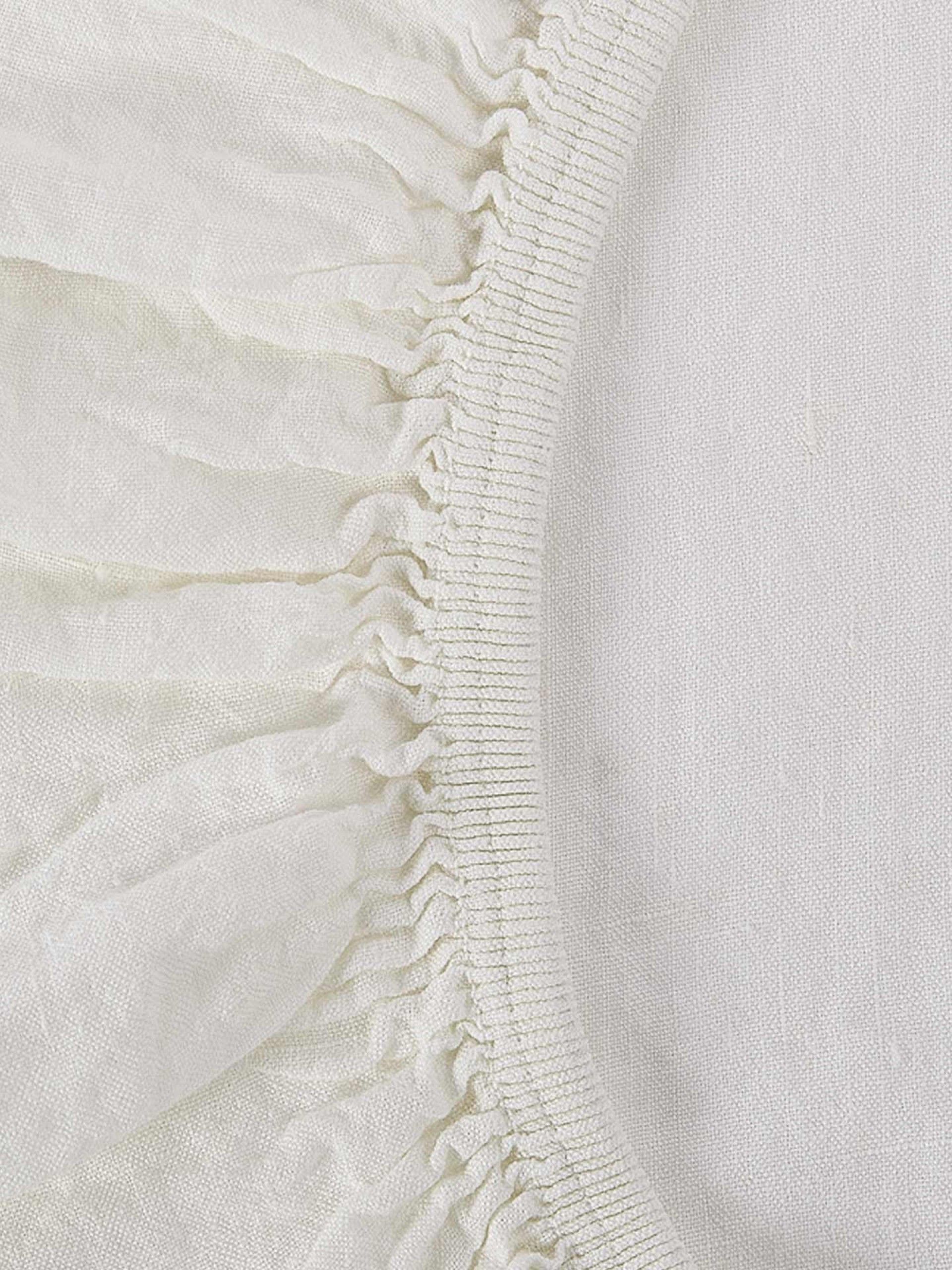 Sábana Ajustable de Lino Color Blanco