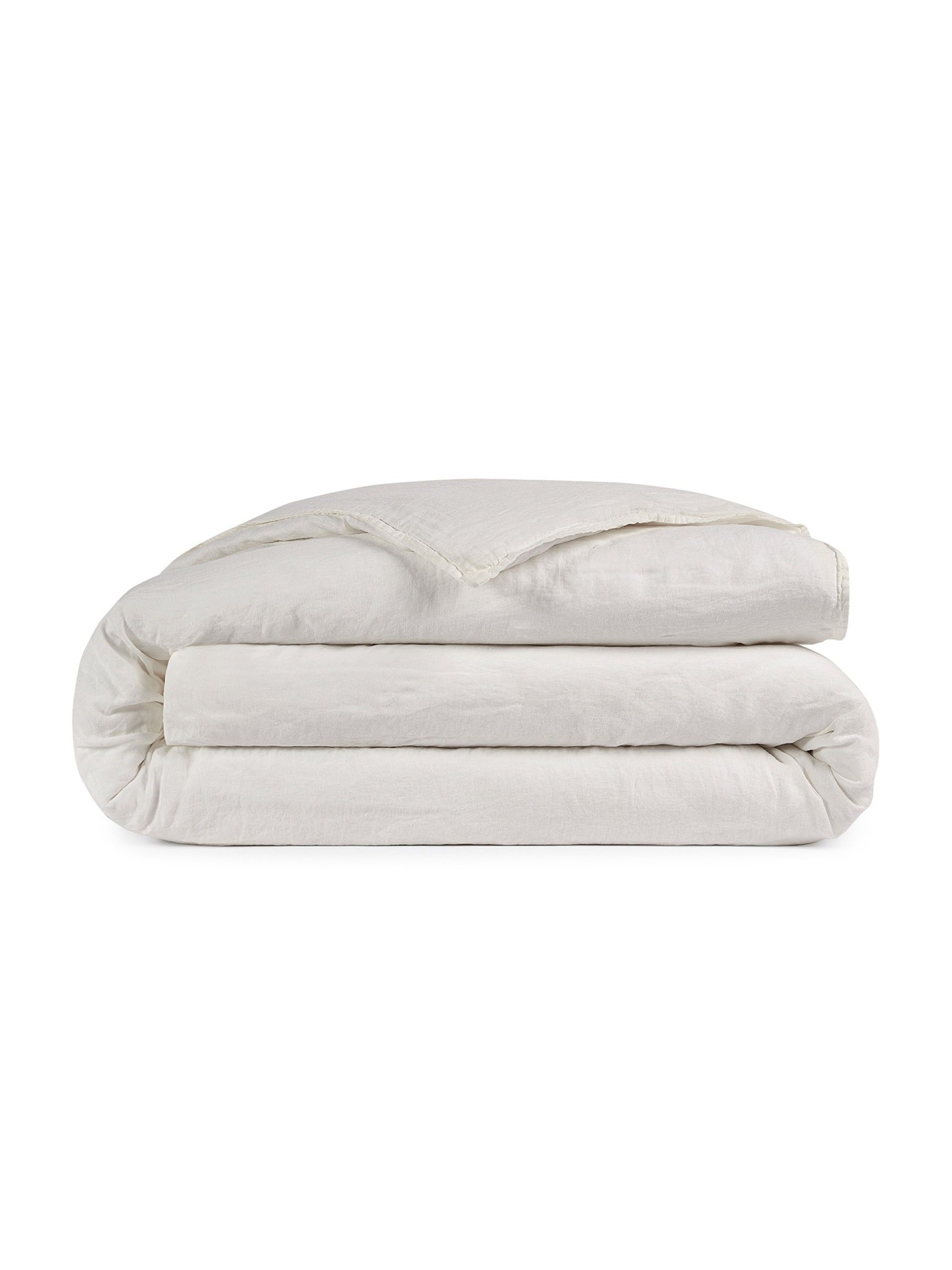 Conjunto de Ropa de Cama de Lino Color Blanco