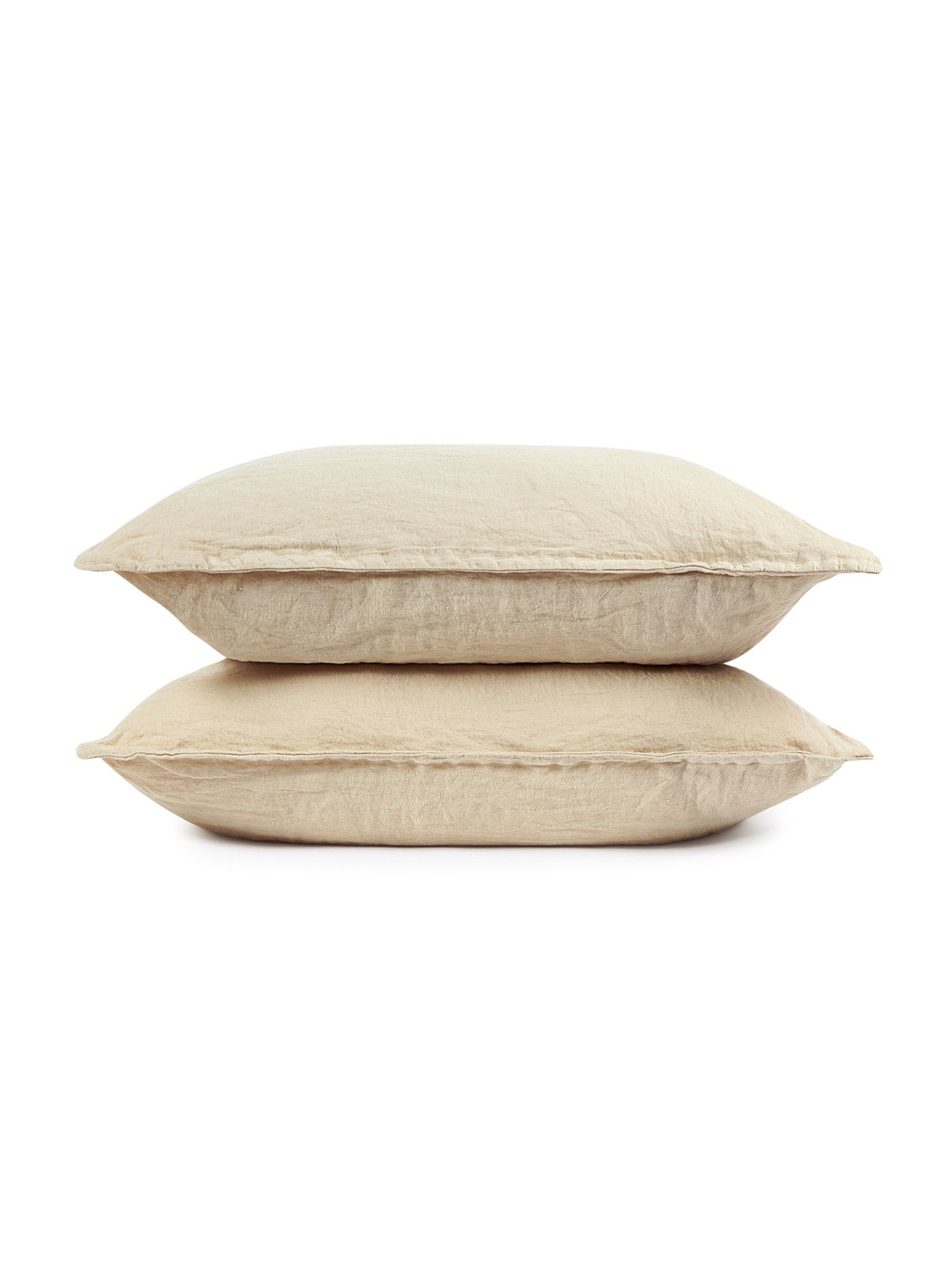Linen Cushion Cover Set in Bone Color