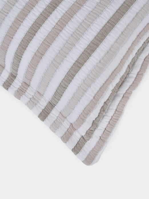 Rippled Stripe Cotton Pillowcase