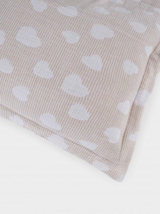 Double Face Stripes Hearts Pillowcase
