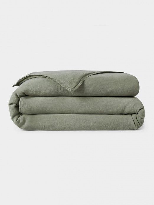 Linen Bedding Set in Green Color