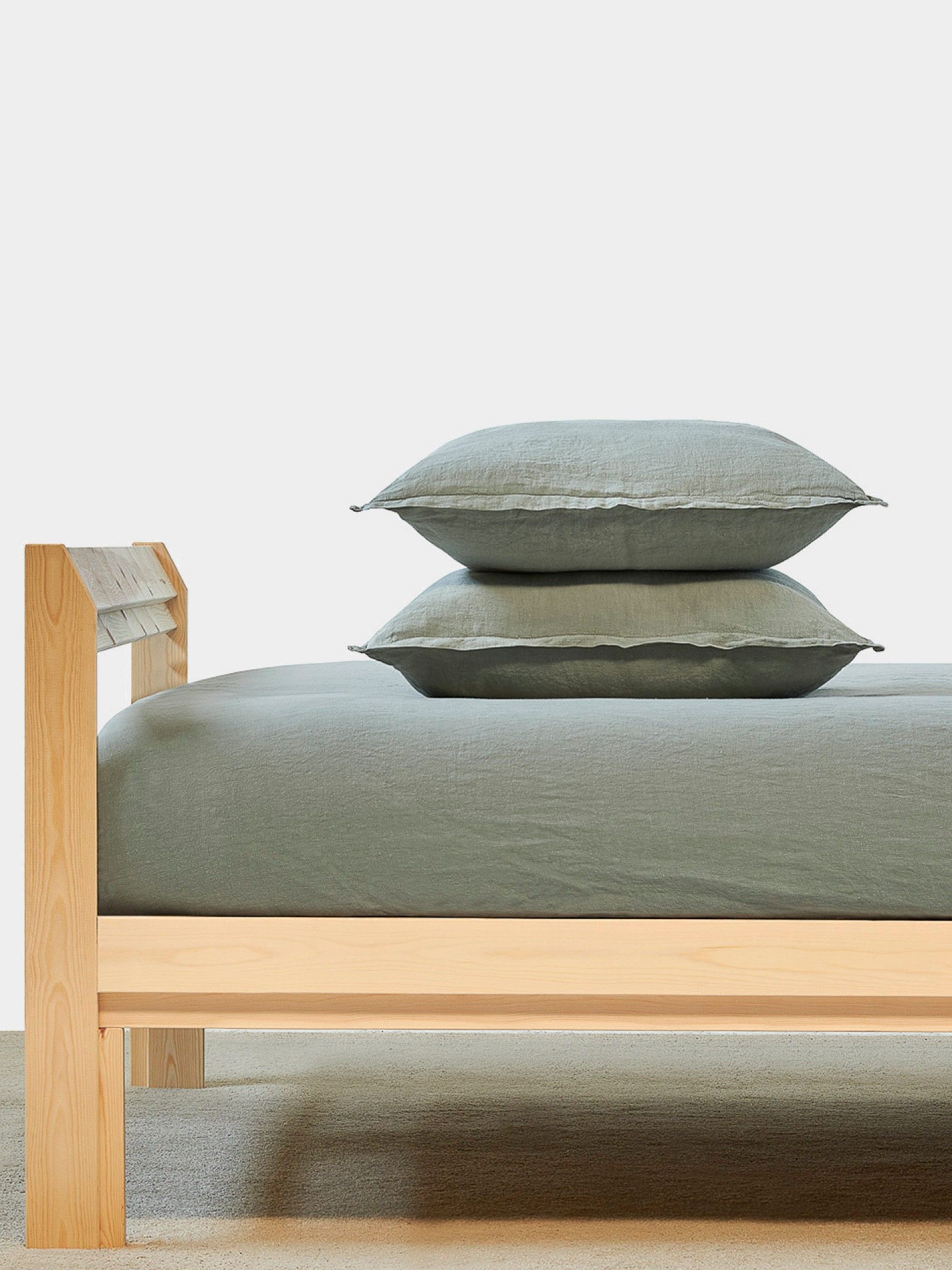 Sábana Ajustable de Lino Verde