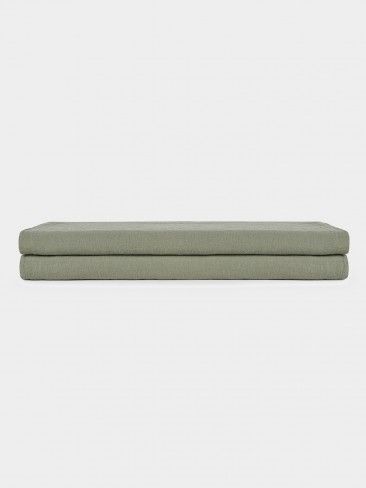 Linen Fitted Sheet in Green Color