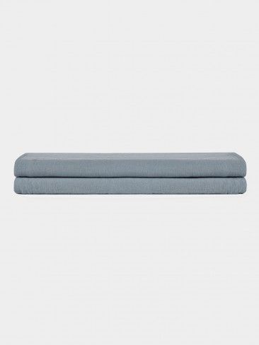 Linen Fitted Sheet in Blue Color