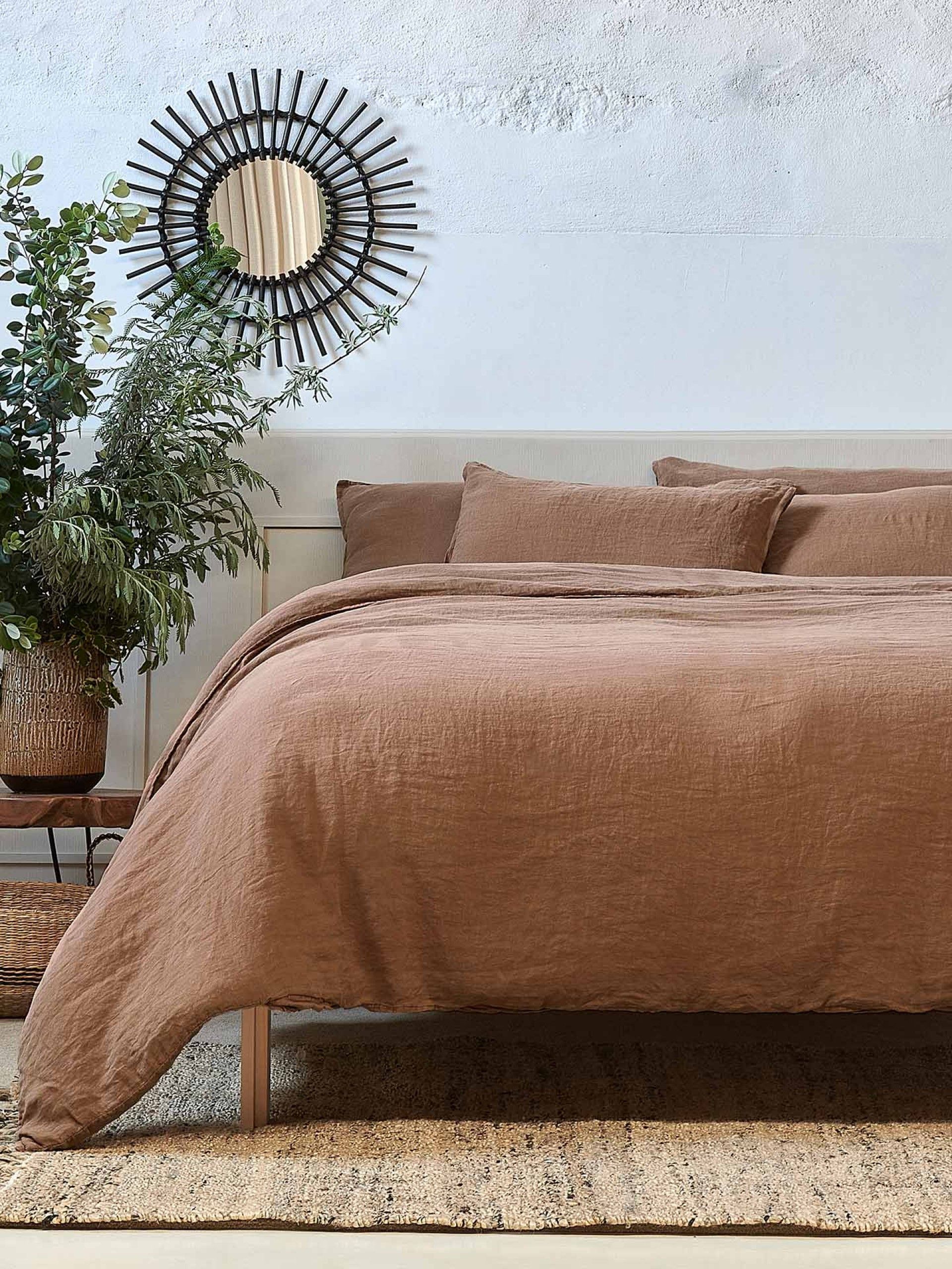 Amostra do Tecido Linho em Cor Tijolo